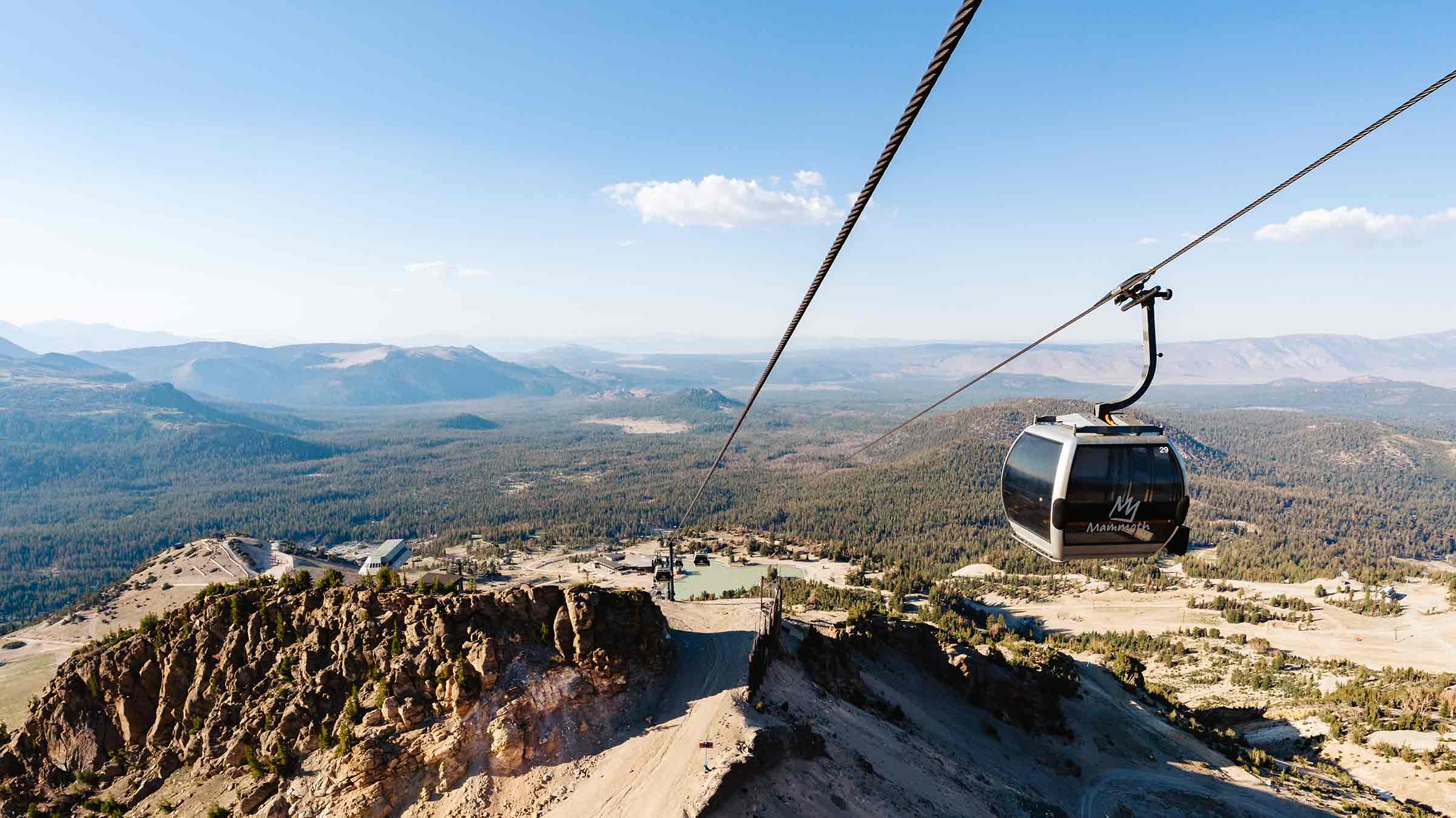 Scenic gondola in Mammoth Lakes during summer